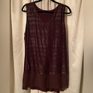 Burgundy shiny dress top